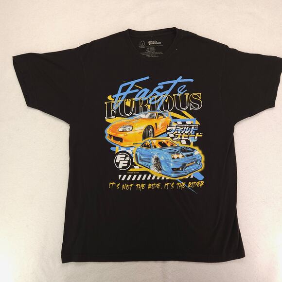 Fast And Furious Movie Crew Neck Short Sleeve T Shirt Mens Size XL Black - Picture 2 of 9
